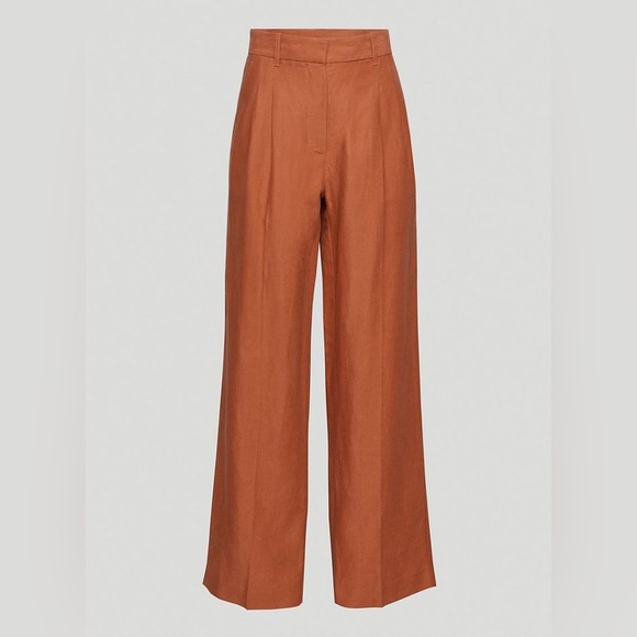Wilfred Pants - Wilfred Effortless Pant in Brown Regular Length with Linen